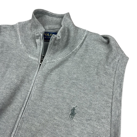 Polo Ralph Lauren Other - Polo Ralph Lauren Sleeveless Sweater Men’s XXL Full Zip Pima‎ Cotton Jacket Gray